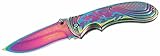 Gewicht: 150 g Herbertz Unisex – Erwachsene Einhandmesser, Stahl AISI 420, Titanbeschichtung, Rainbow-Finish, Daumenpins, Liner Lock, Edelstahl, Clip,Taschenmesser, 577910, Mehrfarbig, 18,0cm