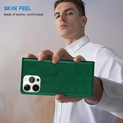 ZZXX iPhone 14 Pro Max 6.7 inch Cellular Phone Case, Wallet with RFID Blocking, Card Slot, Magnetic Leather Flip Protective Cover, Green - image 6