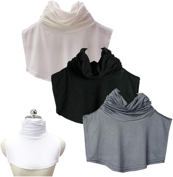 Teemall Women's Faux Turtleneck Dickey Collar Half Top Mock Blouse Neck Cover (3pc)