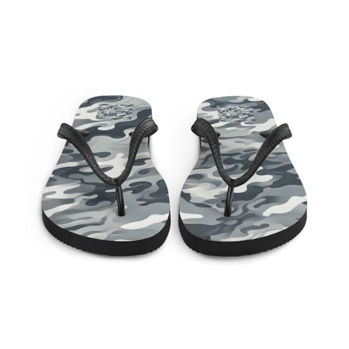 Men's Modern Gray Camouflage Flip Flops - Stylish Casual Summer Beach Sandals4