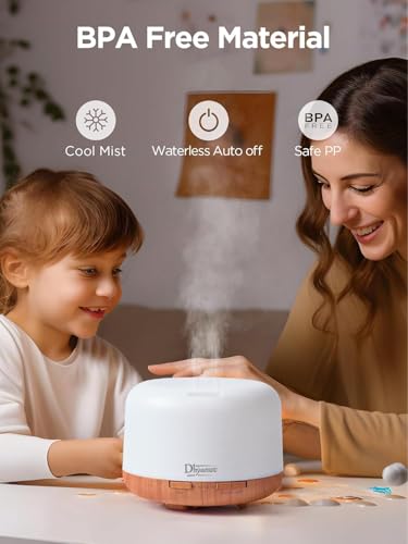 Image of 500ml Premium, Essential Oil Diffuser, 5 in 1 Ultrasonic Aromatherapy Fragrant Oil Humidifier Vaporizer, Timer and Auto-Off Safety Protection Quiet Diffusers for Home Office SPA Yoga