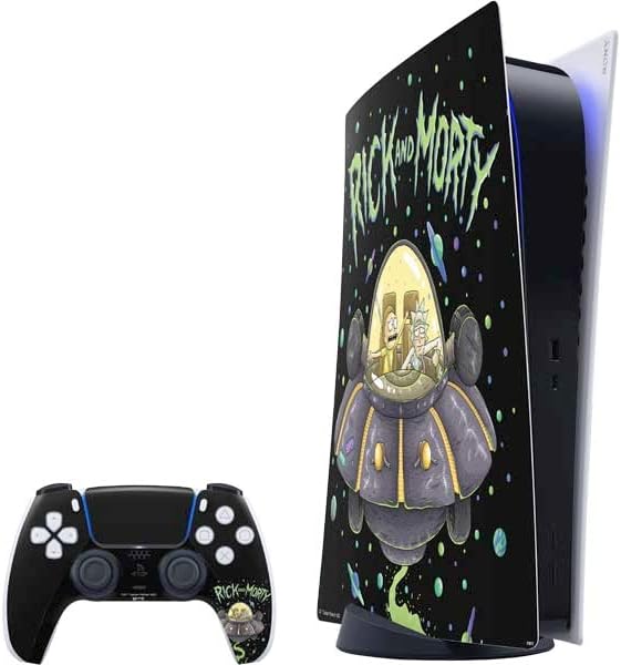 Skinit Decal Gaming Skin Compatible with PS5 Digital Edition Bundle - Officially Licensed Adult Swim Rick and Morty Portal Travel Design