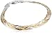 Sterling Silver Italian Tri-Color Five-Strand Braided Herringbone Chain Bracelet, 7.5"