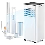 Air Conditioning Unit - Portable Air Conditioner 9000 BTU, 4-in-1 Energy Efficient Cooling & Dehumidifier, Quiet Operation, Digital Display, Window Kit, 24-Hour Timer, Covers Up to 215 sq.ft (20㎡)