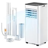EUHOMY 10,000 BTU Portable Air Conditioner, 3-in-1 Portable AC Unit with Cools, Dehumidifier, Fan, 50 dB Sleep Mode, Cools 450 Sq.Ft. with 400 CFM Airflow, Installation Kit for Bedroom, Livingroom