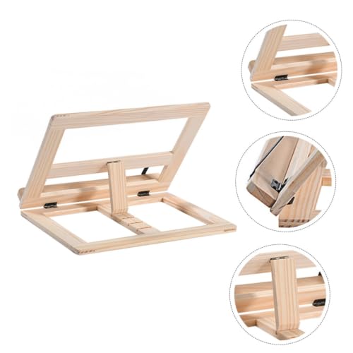 Support de lecture compact FOMIYES en bois beige avec inclinaison modulable - 5
