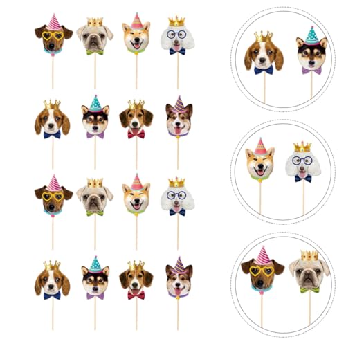 Ipetboom 56 Stück Teiliges Hunde Cupcake Topper Stabile Hundegesicht Muffin Deko Vielseitige Hunde Geburtstagstorten Dekoration Süße Welpen Dessert Picks für Haustier Geburtstagsparty