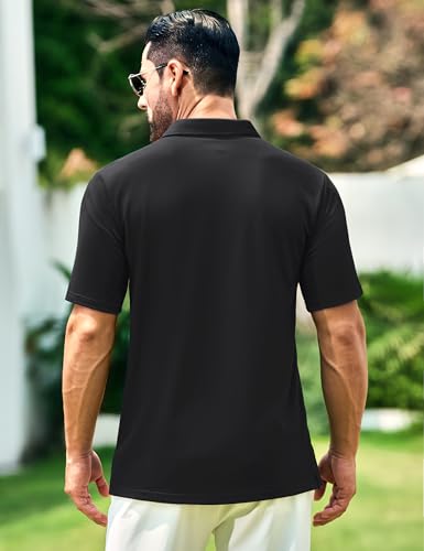Cotrasen Men's Polo Shirts Short Sleeve Soft Cotton Pique T-Shirts 3 Buttons Classic Fit Casual Performance Golf Shirts4