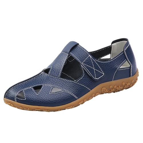 Sandalias transpirables de mujer con ajuste ancho y suela plana muy ligera