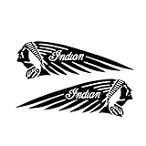 2PCS Motorcycle Cool Stickers Indian Badge Moto Fuel Tank Left Right Side Logo Racing Helmet Decals Decor Auto Accessories PVC(Black,30x11cm)