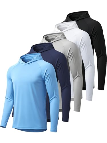 Image of Hoodies for Men UPF 50+ Sun Protection Fishing Shirts Long Sleeve Lightweight Rash Guard Shirt UV SPF Sweatshirt