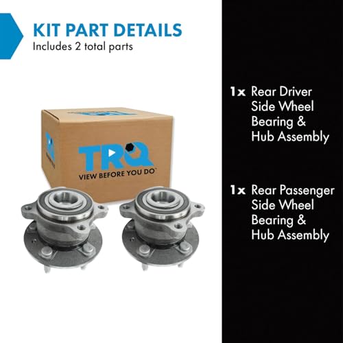 Image of TRQ Rear Driver and Passenger Side Wheel Bearing and Hub Assembly Set 2 Piece Compatible with 2011-2015 Chevrolet Cruze