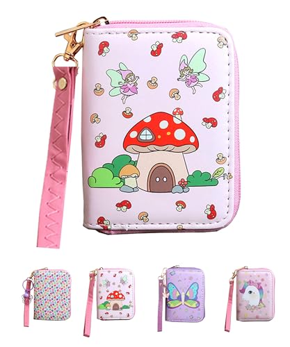 Image of AACKS Little Girls Coin Purse Kids Small Wallet for Teens Women Mini Coin Pouches with Strap Cute Cartoon Card Holder Cat Kitty Panda Unicorn