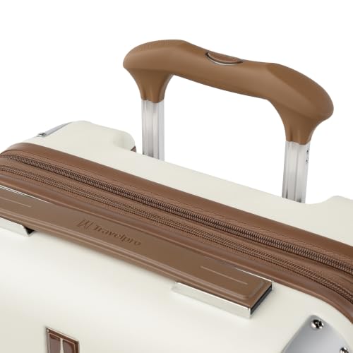 Image of Travelpro Platinum Elite Hardside Expandable Spinner Wheel Luggage TSA Lock Hard Shell Polycarbonate Suitcase, Cream White, Carry-on 21-Inch