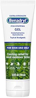 Benadryl Extra Strength Anti-Itch Gel, 2 Percentage Diphenhydramine HCI Topical Analgesic & Histamine Blocker for Relief of Outdoor Itches Associated with Poison Ivy, Insect Bites & More, 3.5 fl. oz