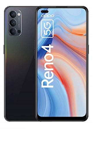 OPPO Reno4 5G Smartphone, 6,4 Zoll AMOLED Display, 128 GB ROM, 8 GB RAM, 48 MP Triple-Kamera, 32 MP Dual Front-Kamera, [Exklusiv +5EUR Amazon Gutschein], Space Black u0096 Deutsche Version
