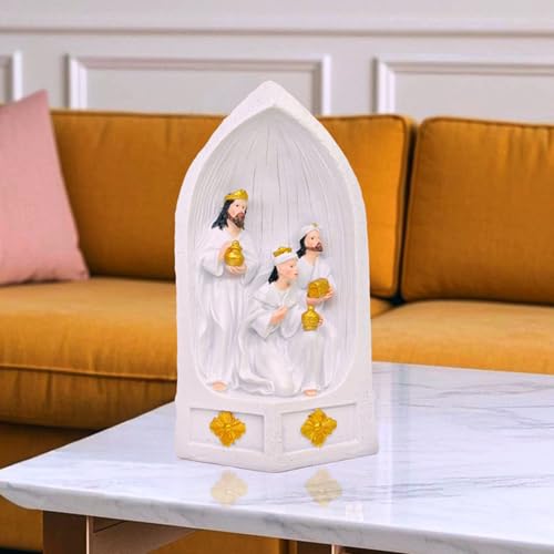 Figurines de crèche de Noël en résine incassable décorative - 7