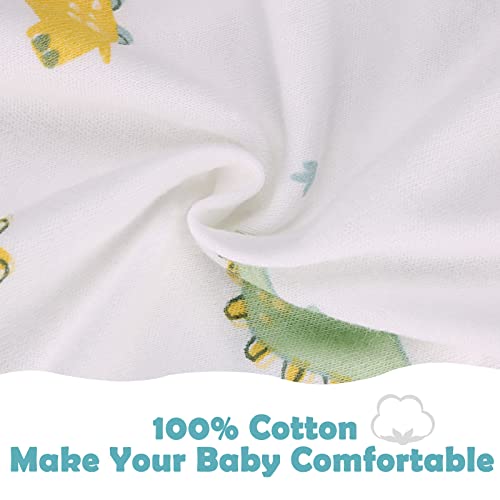 Image of 2 Pack Baby Swaddle for Transition, 2 Way Zipper Swaddle, 2 in 1 Arms in /Out Convertible Swaddles, 100% Cotton Newborn Sleep Sack for 6-9 Months, Dinosaur & Bear