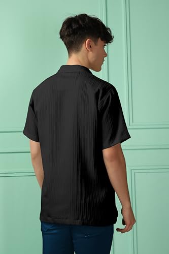 Image of Men's Striped Half Sleeve Polycotton Shirt | Casual & Formal Wear | Comfortable & Stylish