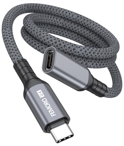 Thunderbolt 4 Extension Cable 3ft [8K@60Hz/40Gbps/240W] USB 4 Extender Video Display Type-C Male to Female Cord Full Function for Thunderbolt 4/3 Dock Hub MacBook Air Pro iPad iPhone 17 Monitor