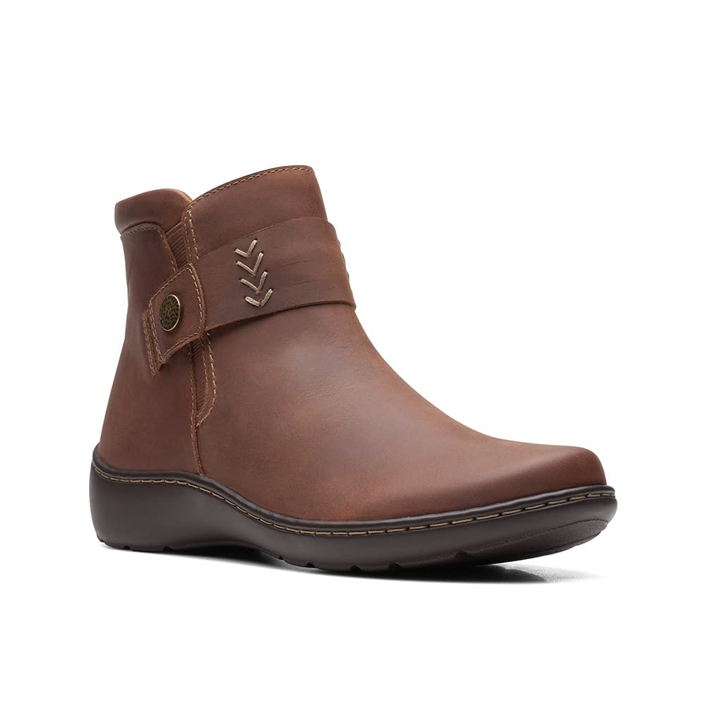 Clarks Women's Cora Rae Ankle Boots, Dark Tan Leather, 3.5 UK
