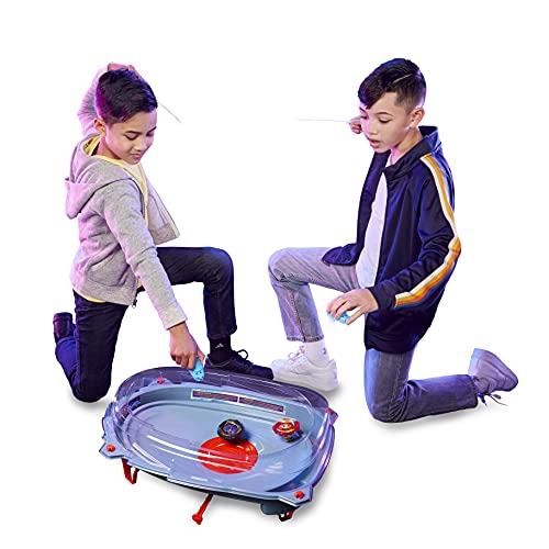 Hasbro Beyblade Burst Surge Speedstorm Motor Strike Battle Set – zmotoryzowana arena Beystadium, 2 żyroskopy i 2 rozruszniki