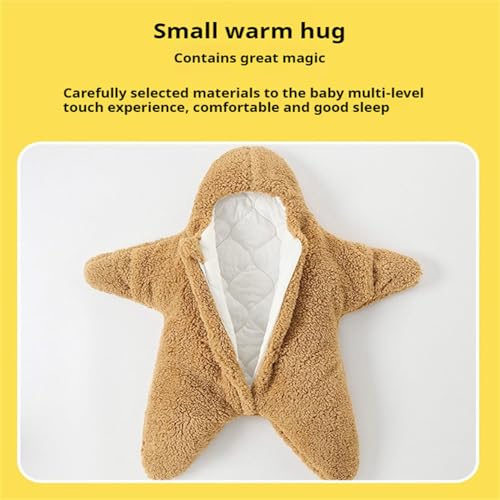Image of Baby Starfish Onesie, Thick Fleece Wearable Starfish Baby Onesie, Newborn Starfish Swaddle Bag