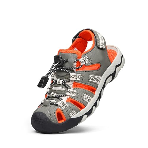 Image of DREAM PAIRS Boys Girls Summer Outdoor Athletic Sport Sandals Walking Water Hiking Hook and Loop Adjustable Multicolor for Toddler /Little /Big Kids