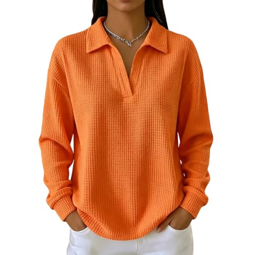 Long Sleeve T Shirts for Women Waffle Knit Lightwieght Tunic Vintage Tees - image 1