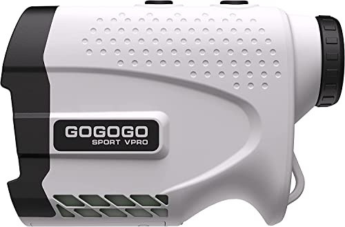 Gogogo Sport Vpro Telémetro Golf 600m con Ventosa Magnetica, Pantalla LCD Vista MÁS Clara, Bloqueo de Bandera y Vibración, Pendiente Encendido/Apagado, Torneo Legal, 6 Aumentos, para Carritos de Golf Cover