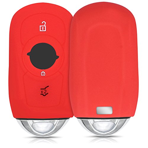 kwmobile Funda de Silicona para Llave Smart Key de 3 Botones para Coche Opel (Solamente Keyless Go) - Carcasa Protectora Suave de Silicona - Case Mando de Auto Rojo