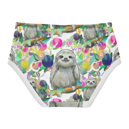 Cute Sloths Flowers Toddler Girls Underwear 2t Cotton Panties Little Girl Print Kids Briefs Undies2