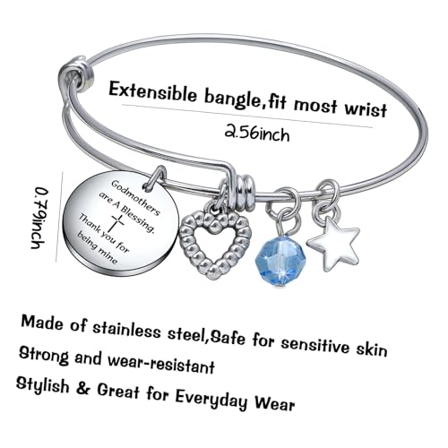 De&ai Godmother Bracelet First Communion Favors Gift Christening Bangle God Parent Gift Catholic Gift2
