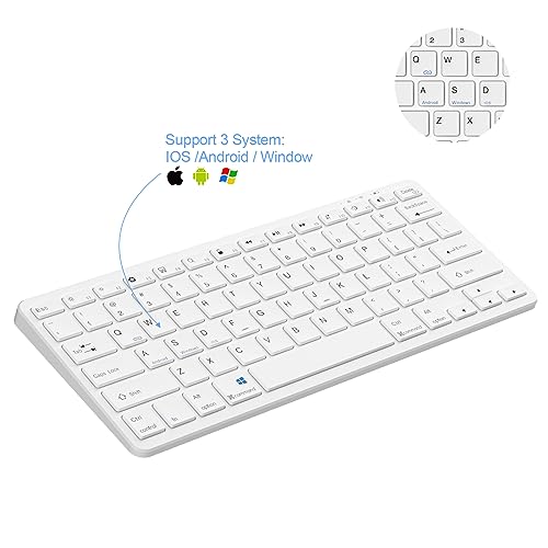 CC Store Ultra-Slim Bluetooth Keyboard Compatible with iPad 10.9/ iPad 10.2/ Pro/Air/Mini, Keyboard for tablet Compatible IOS/Android/Windows, USB-C Rechargeable, UK QWERTY Layout, Black - Image 3