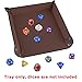 SIQUK 6 Pieces Dice Tray PU Leather Folding Dice Rolling Trays Square Holder for Dice Games, 6 Dark Colors