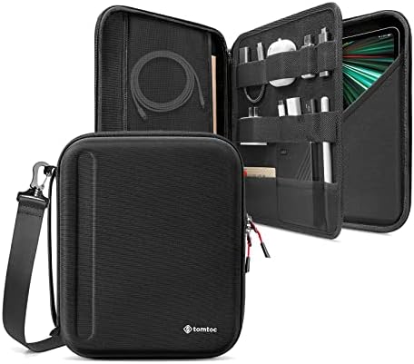 tomtoc Portfolio Etui na tablet iPad Pro 12,9 cala M2&M1 6/5/4/3 2022-2018 z akcesoriami, twarda obudowa na klawiaturę Magic Keyboard/Adapter/Kabel/USB Hub/Apple Pencil, pasuje do Surface Pro 12,3-13