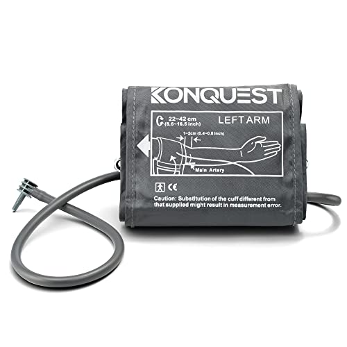 KONQUEST Replacement Cuff - for Automatic Blood Pressure Monitors with Straight Connector (Regular) - One Size fits Most - for Upper Arm Circumference from 8 1/2