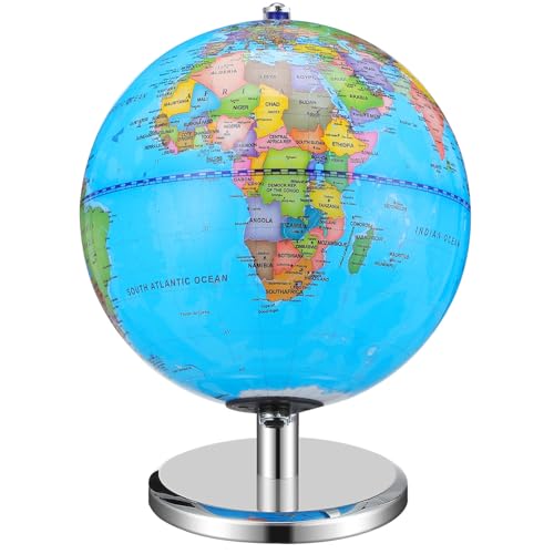 NESTINGHO Terráqueo Educativo Lámpara Bola del Mundo y Funcional Iluminado con Soporte de Metal y Poliestireno Oficina