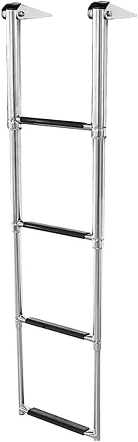 OKUOKA Ladders,Pontoon Boat Ladder Stainless Steel Telescoping Rear Entry Dock Ladder Upper Platform Swim Deck Ladder for Marine Yacht Swim Pool