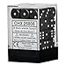 Black with White Dice Block, 12mm D6, Pack of 36