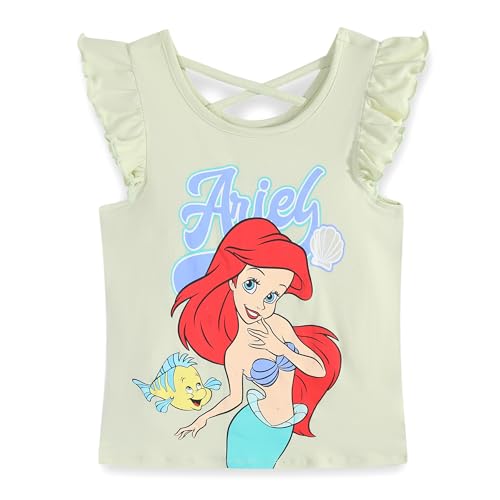 Image of Disney Minnie Mouse Little Mermaid Girls 5 Piece Set with 2 Tops, Leggings, Shorts & Scrunchie for Toddlers & Big Kids