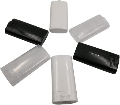 6pcs 15g Oval Plastic Refillable Lip Balm Tubes with Caps