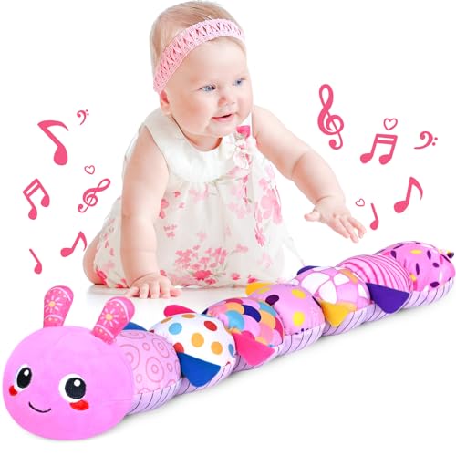 Image of KMUYSL Baby Toys 0 to 12 Months, Musical Stuffed Animal Toys for 0-3-6-12 Months, Soft Sensory Toys with Crinkle and Rattles, Infant Tummy Time Toys Gifts for Newborn Boys Girls