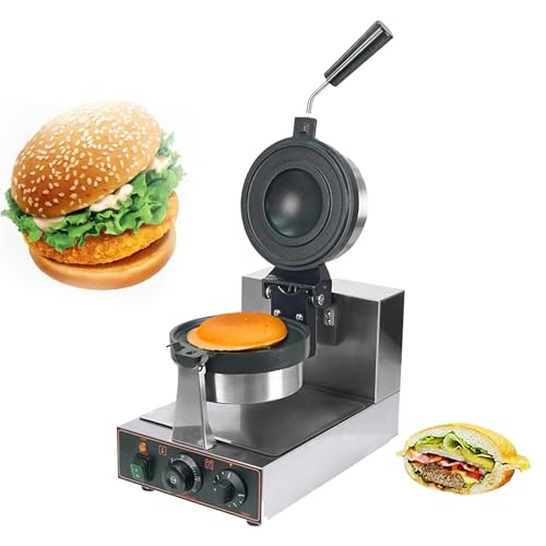 1300W Electric Burger Waffle Maker, Nonstick Panini Press z Timerem, Hamburger ze stali nierdzewnej i lodowa Patarka do użytku w restauracji domowej