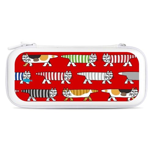 Switchゲーム機保護ケース リサ ラーソン スイッチ収納バッグ ゲーム機収納袋 防汚 耐衝撃 互換性のあ ゲームカード15枚収納 White