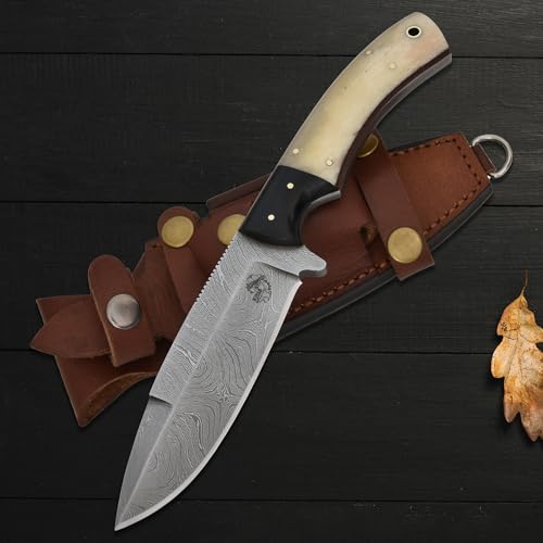 Knives Ranch Handmade Camping & Bushcraft Knife - Forged Damascus