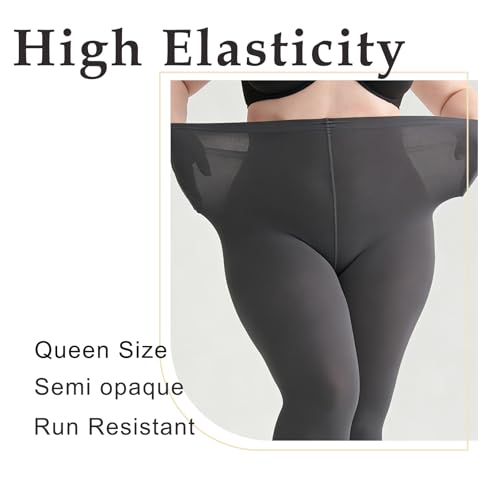 Image of Women's Plus Size Tights High Waist Sheer Semi Opaque Ultra-Soft Pantyhose XL, 2XL, 3XL, 4XL
