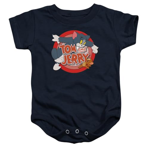 Tom and Jerry Cat & Mouse Unisex Infant Snap Suit for Baby (6 Months) Navy