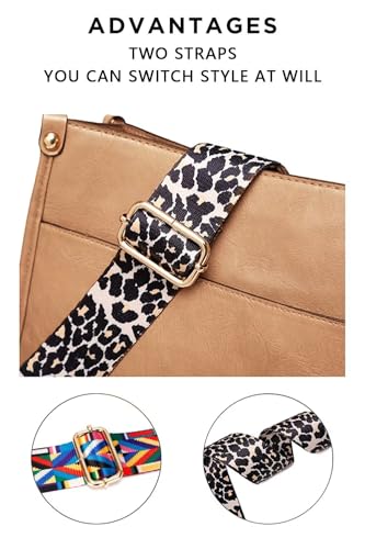 Image of AUYOCO Vegan Leather Crossbody Bags for Women, Crossbody Purse with Guitar Strap Zipped Pockets Handbag Shoulder Bag
