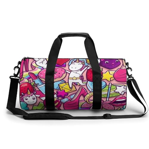 Gym sac de voyage licorne rose 45cm sac de sport et rando